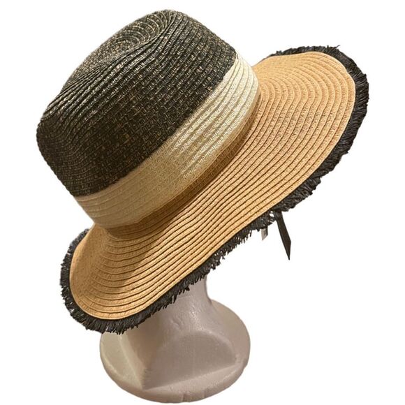 NWT INC International Concepts sun hat black white tan. One size - Picture 4 of 7